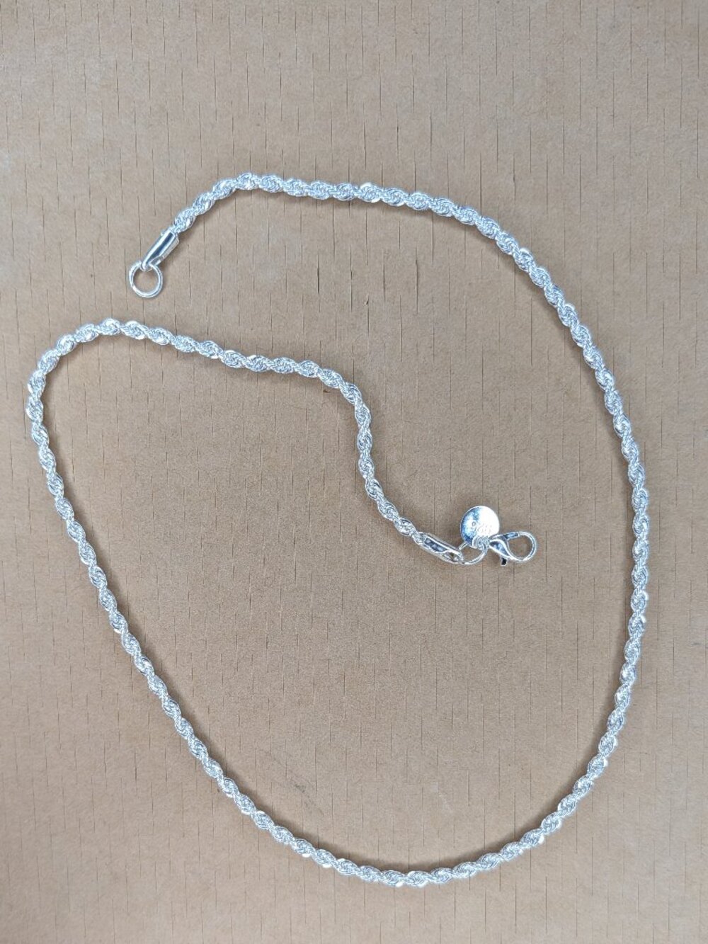 20" Sterling Silver Rope Chain Necklace